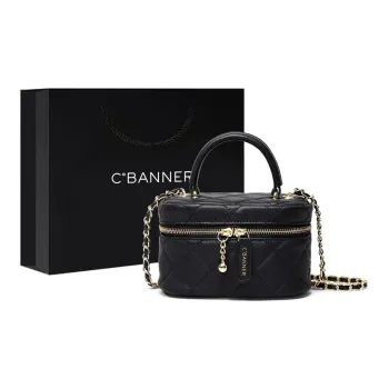 C°BANNER Split Cow Leather With Synthetic Leather Crossbody Handbag Regular Women's Black