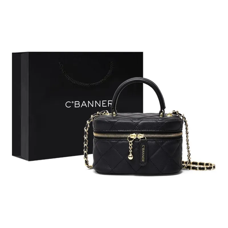 C°BANNER Split Cow Leather With Synthetic Leather Crossbody Handbag Regular Women's Black-0
