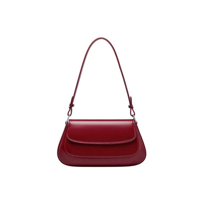 DULOREN Cow Leather Shoulder Bag Women's Black/Burgundy/Brown-7
