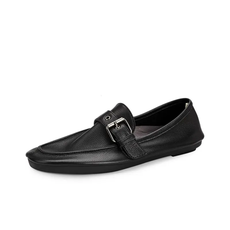 Voguhomme Gommino Loafers Men Black/Orange-3