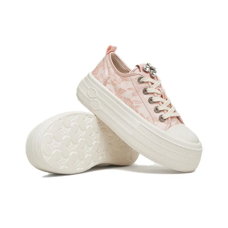 TATA Skateboard Shoes Women's Low Top Solid Color-4