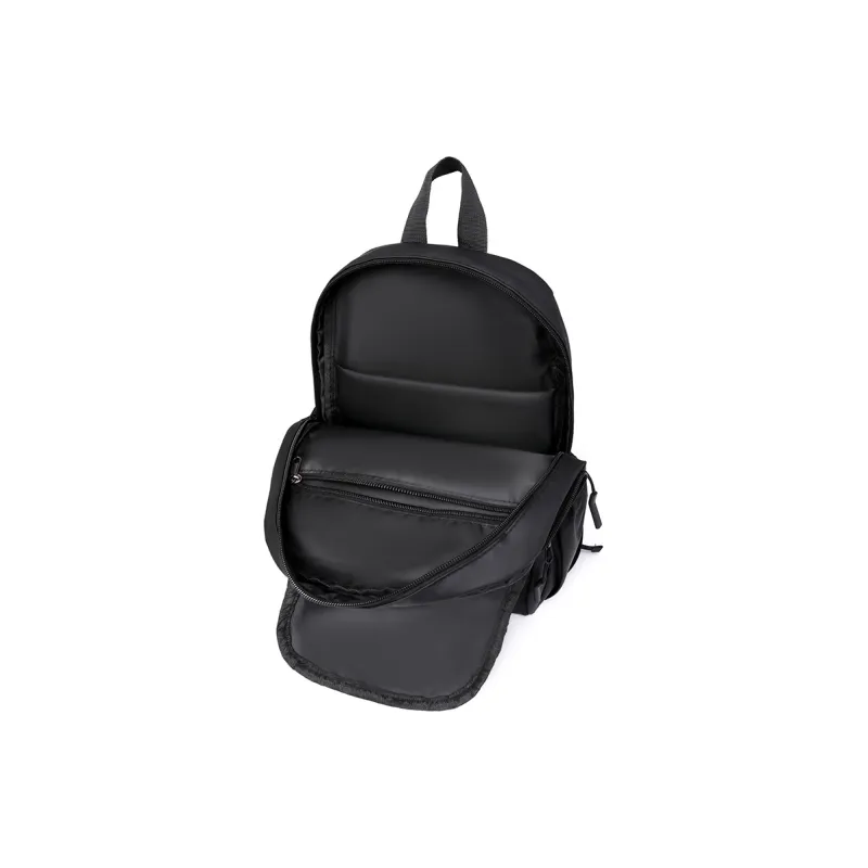 KINGSONS PU Backpack Men's Gray/Black/Green-11