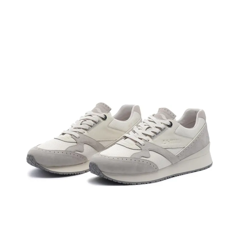 LI NING 1990 Classic Collection Slip Resistant And Breathable Low Top Running Shoes Men's White Gray-1