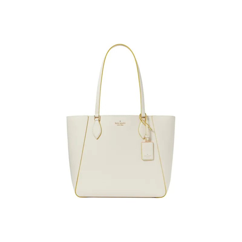Kate Spade Premium Grained Leather Tote Bag Shopping Bag Shoulder Bag Handbag Women's White-0