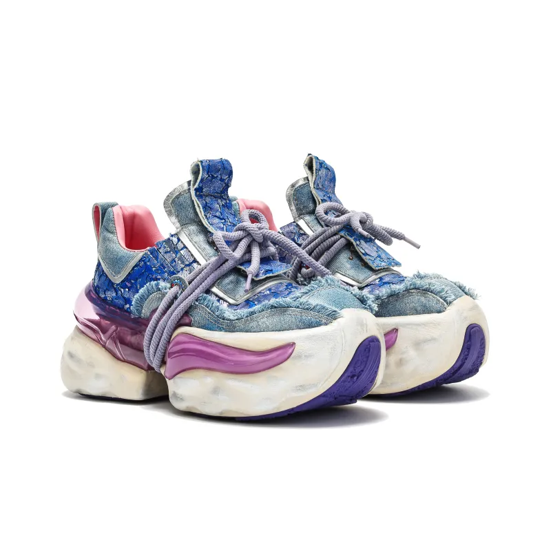 VINYVIOLA Cushioned Wear-Resistant Height Increasing Low-Top Chunky Sneakers Women's-17
