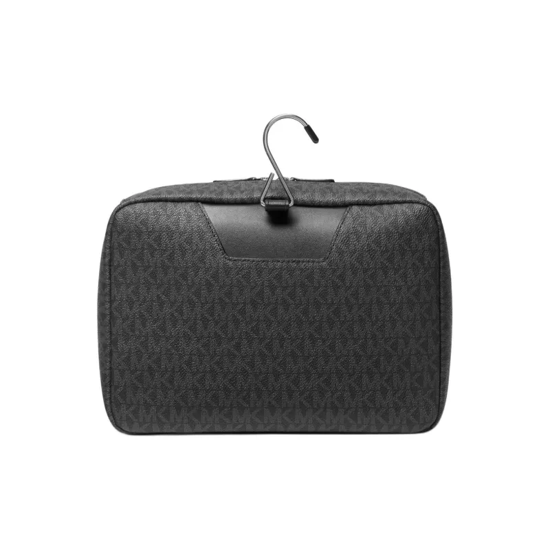 MICHAEL KORS Hudson Artificial Leather Toiletry Bag Men's Black-1