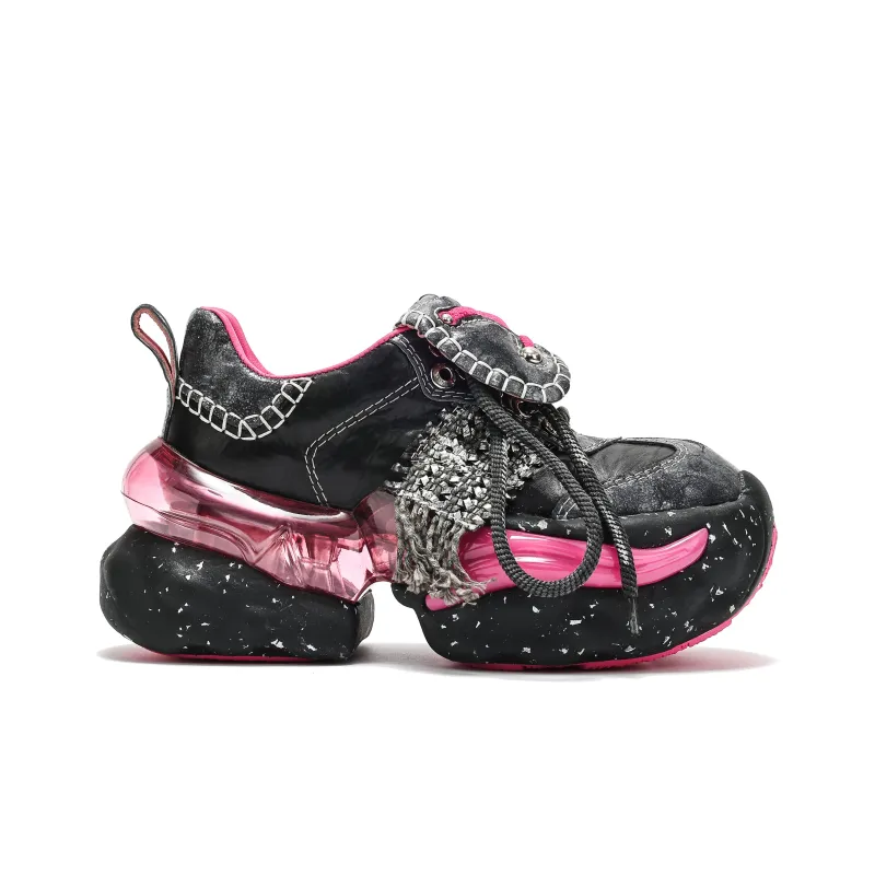 VINYVIOLA Cushioned Wear-Resistant Height Increasing Low-Top Chunky Sneakers Women's-11