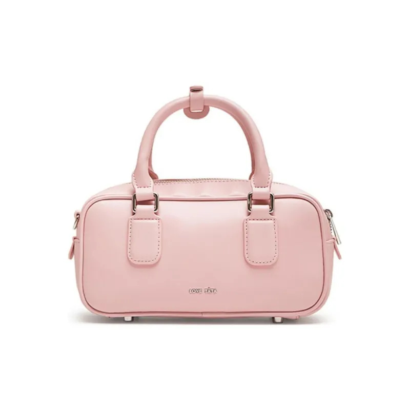 Tata Artificial Leather Shoulder Bag, Crossbody Bag, Handbag Trumpets Women's Pink/Ecru/Brown-4