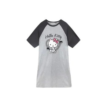 GUKOO x HelloKitty Nightgown Women's Charcoal Gray