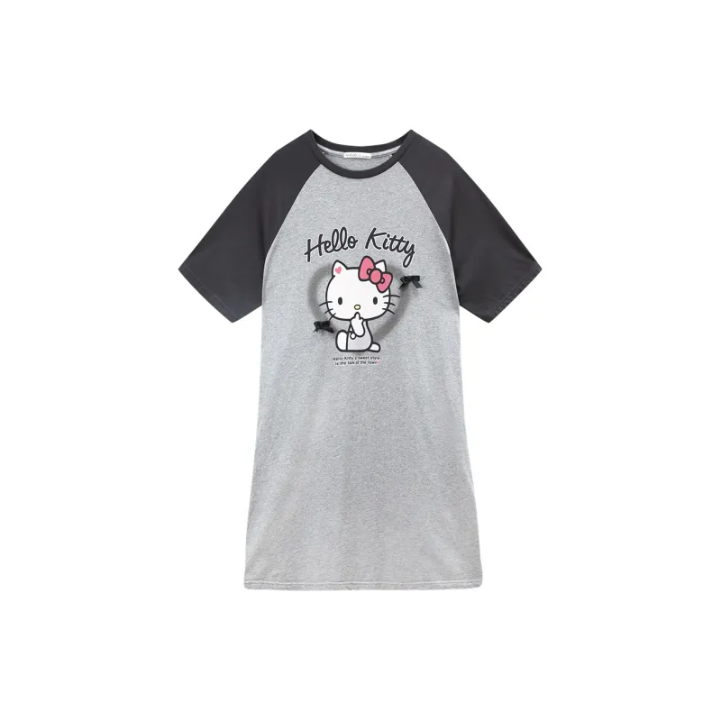 GUKOO x HelloKitty Nightgown Women's Charcoal Gray-0