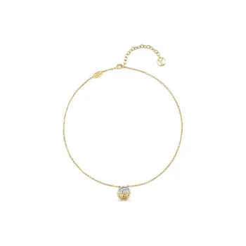 LOUIS VUITTON 2020 Gold Plated Bicolor Collier L To V Pendant Costume Necklace