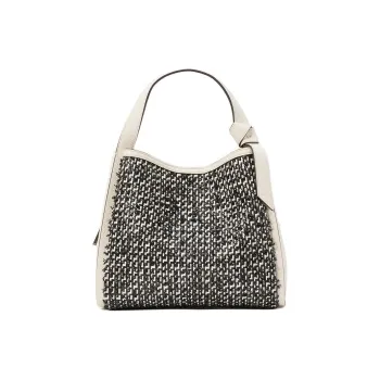 Kate Spade Knott Tweed Tote Bag Shopping Bag Handbag Shoulder Bag Crossbody Bag Medium Size Women's Sheepskin White