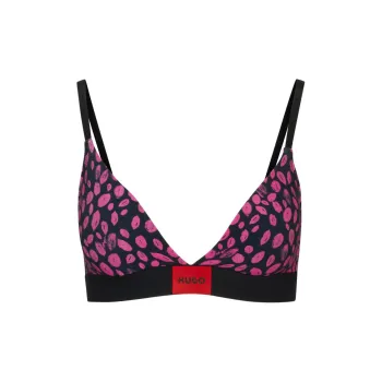 HUGO BOSS Stretch-Cotton Triangle Bra With Seasonal Pattern Bra Women's Multicolor