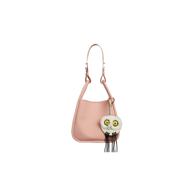 WANACCESSORY Cow Leather Handbag, Shoulder Bag Regular Women's Dusty Blue/Lithospermum Pink/Cookie-1