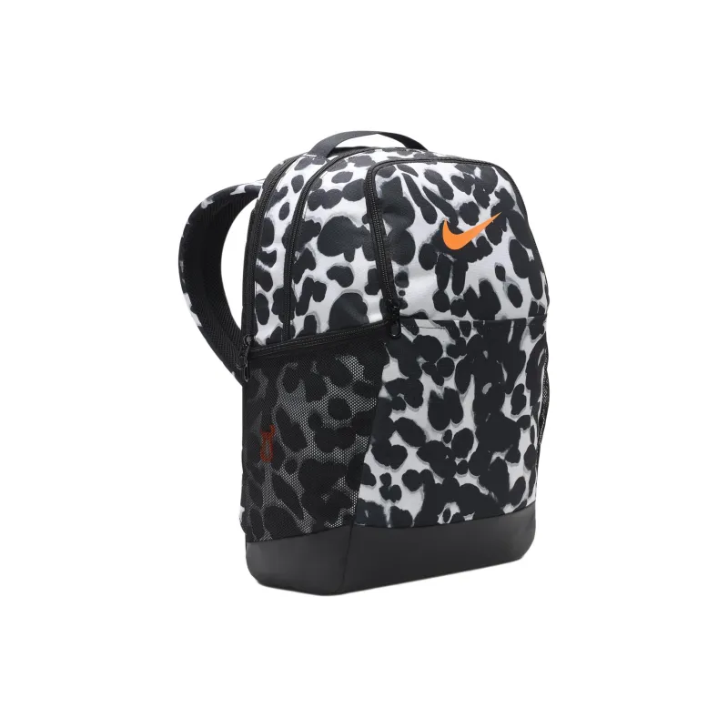 Nike Recycled Polyester Backpack Medium Size Women's Light Smoke Gray & Black & Full Orange-1