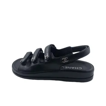 CHANEL Strap Sandals Women's Black