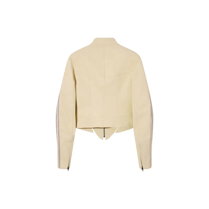 Ouyang Leather Jacket Women's Champagne Yellow-1