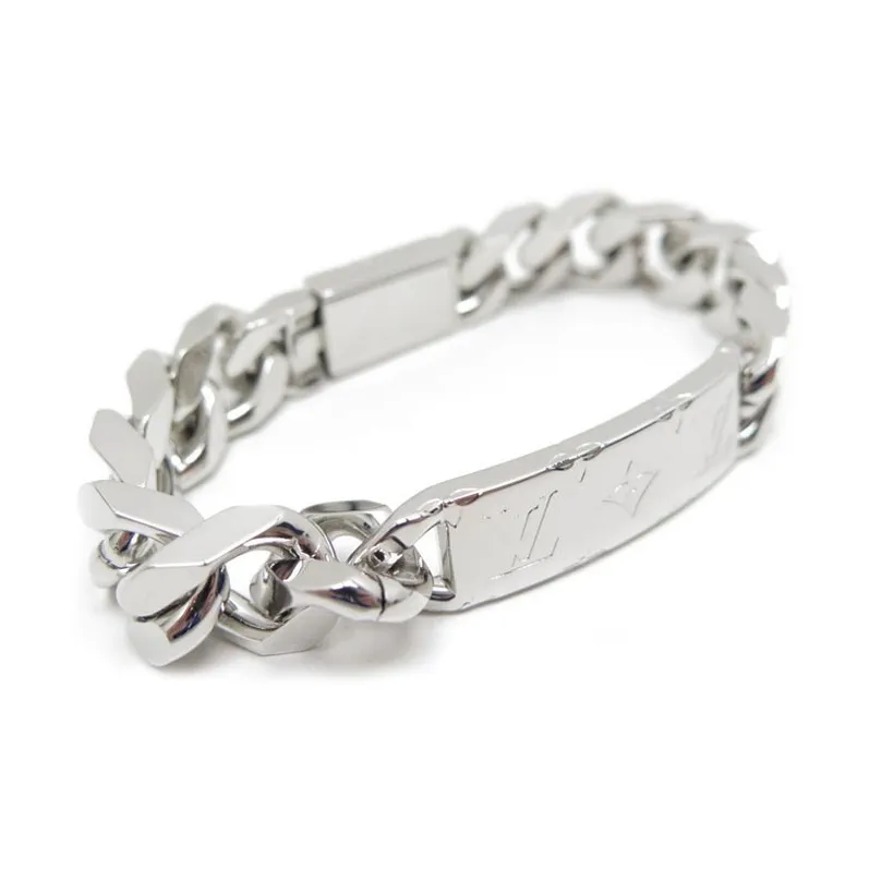 LOUIS VUITTON MONOGRAM CHAIN Cuban Chain Unisex Silver-1