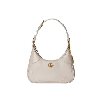 GUCCI Aphrodite Soft Leather Portable Crossbody Bag Shoulder Bag Women's Light Beige