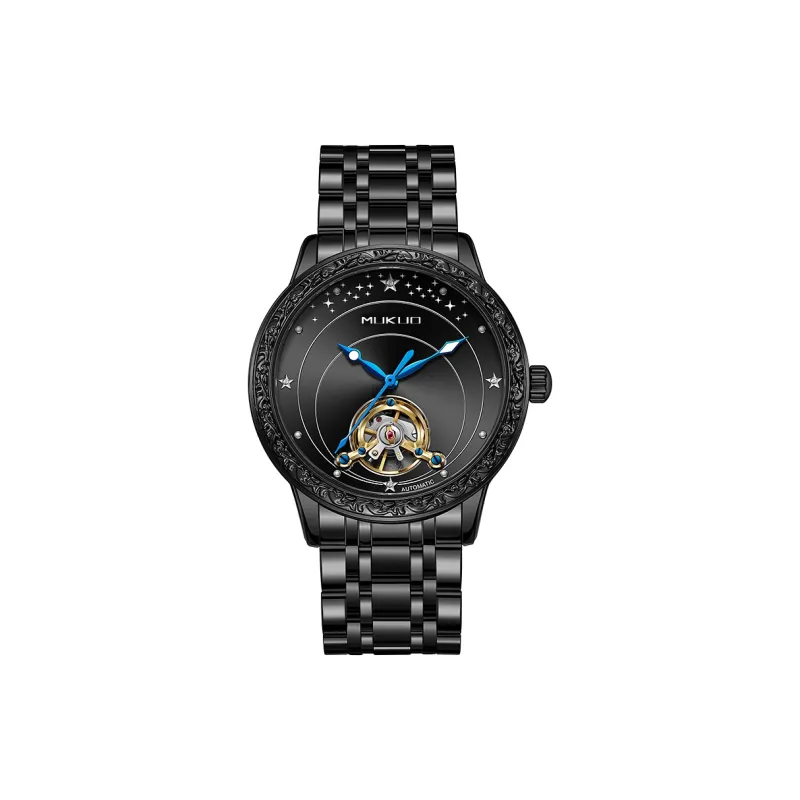 MUKUO Automatic Mechanical Movement Watch Unisex Black Dial-0