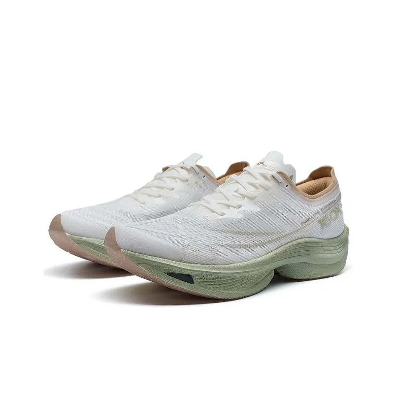 XTEP 160X 5.0 Support Wear Resistant Low Top Running Shoes Men's Sail White/Stone Moss Green-4
