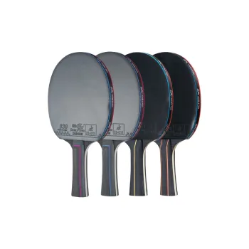 DOUBLEFISH Ping Pong Paddles Unisex Pure Wood Blade Double Sided Inverted Rubber Black/Red Double Shot Deluxe Set