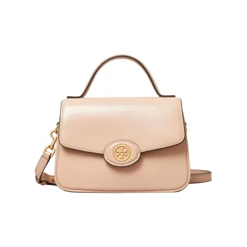 TORY BURCH Robinson Patent Leather Shoulder Bag, Crossbody Bag, Handbag Small Size Women's Pink
