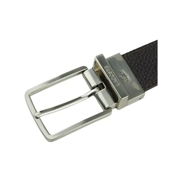 LACOSTE Logo Design Pin Buckle Leather Belts Men's Black WIDTH 3-3.5CM-2