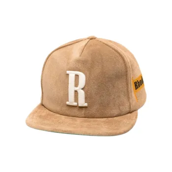 RHUDE Cotton Lyocell Calf Suede Polyester Baseball Caps Unisex Brown