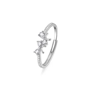 KADER 925 Sterling Silver Rings Unisex Silver white Gift Box