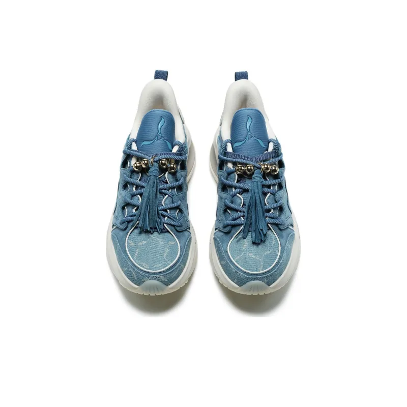 LI NING 1990 Heart Dance Chunky Sneakers Women's Low Top Love Sea Blue-2