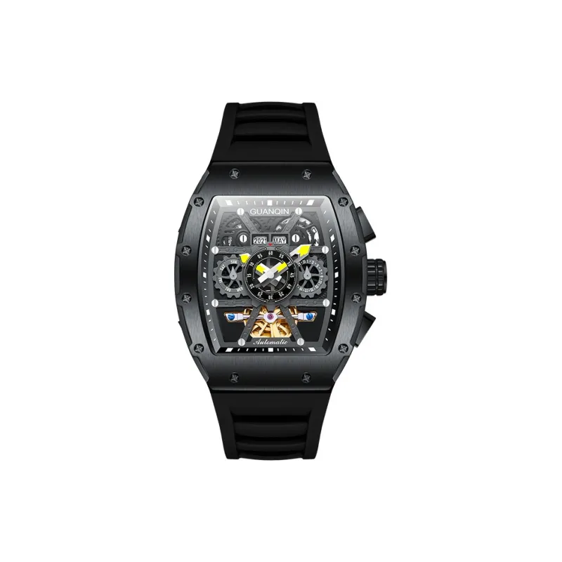 GUANQIN GUANQIN GJ16197 Automatic Mechanical Movement Silicone Strap Watch Men's Watches Cut-Out Dial-17