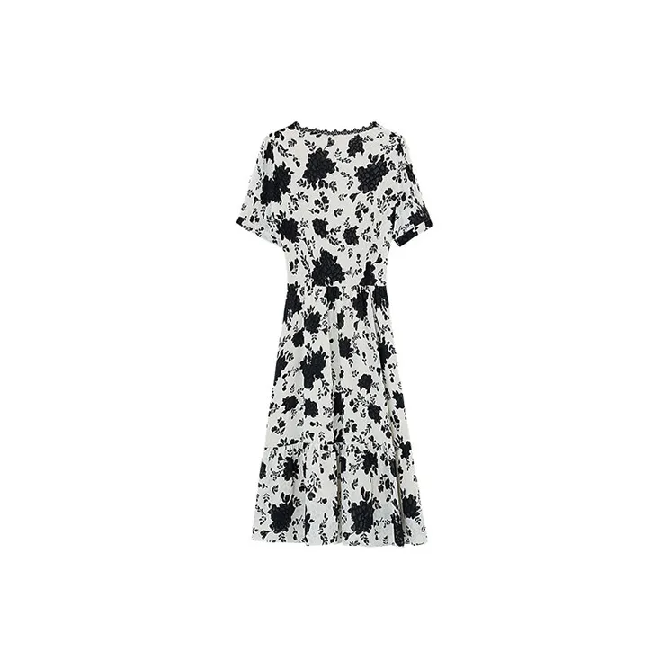HUASJ Short Sleeved Dresses Women's Black-1