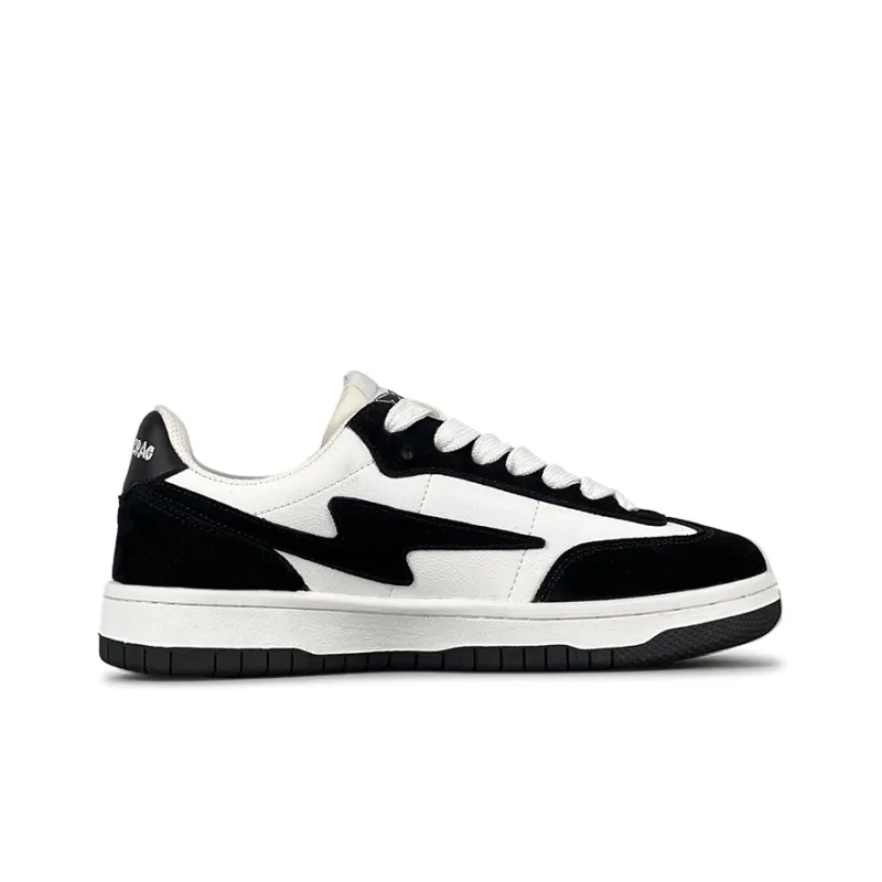 LuzaoT SUPER DRAG Anti Slip Wear Resistant Low Top Skateboard Shoes Unisex Black White-1