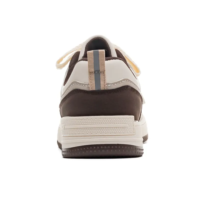 Warrior Slip Resistant Cushioning Wear Resistant Lightweight Breathable Low Top Skateboard Shoes Unisex Ecru-20