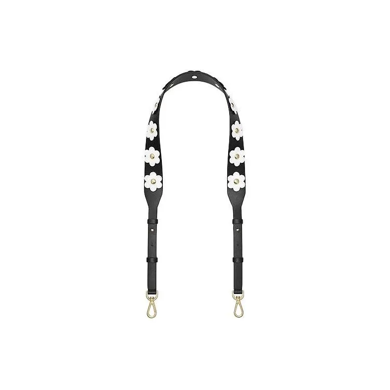 MICHAEL KORS Leather Shoulder Strap Bag Straps Women's Black & White-0