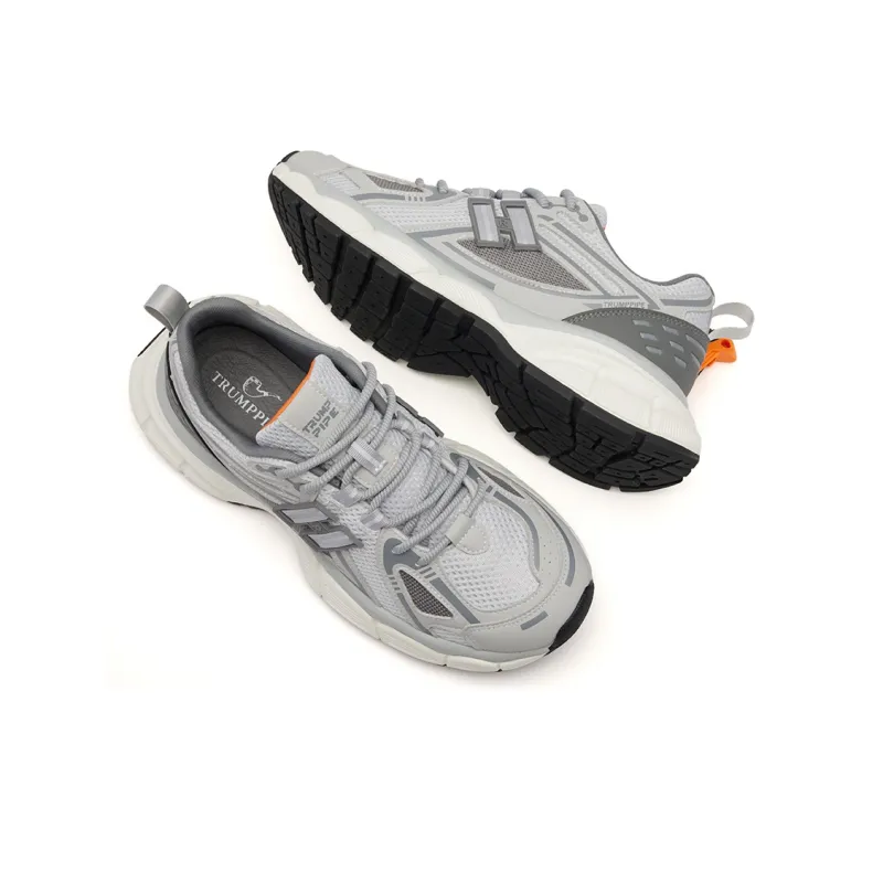 TRUMPPIPE Cushioning Lightweight Low Top Chunky Sneakers Men's Gray-3
