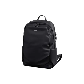 POLO Fabric 17.3 Inches Laptop Bag Backpack Graduation Travel Backpack Men's Backpack Large Size Men's Black/Gray