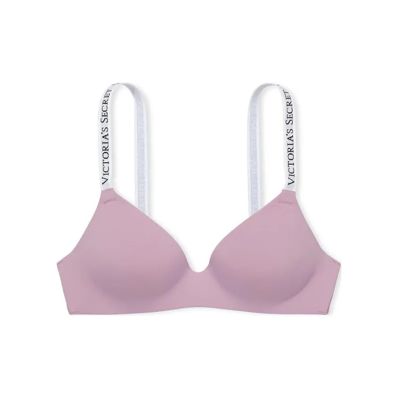 Victoria's Secret PINK THE T-SHIRT Lightly Lined Wireless Bra/Cyclamen Bra Women's Light Purple-0