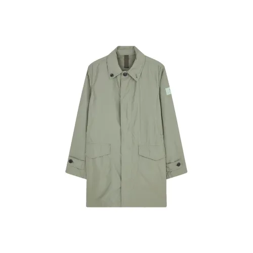 Paul Smith Trench Coats Men Light Gray Green