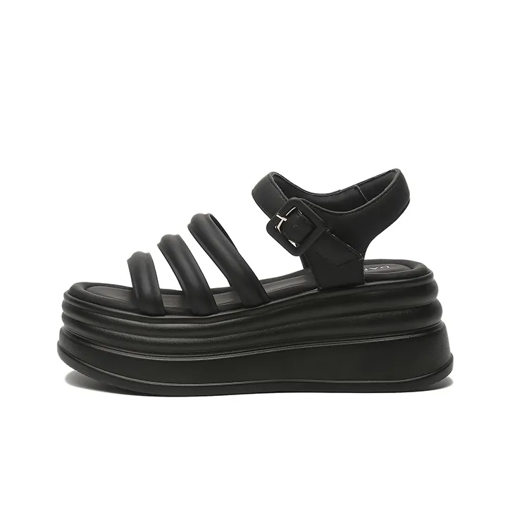 DAPHNE Strap Sandals 7.2cm Women's Black/Beige-0