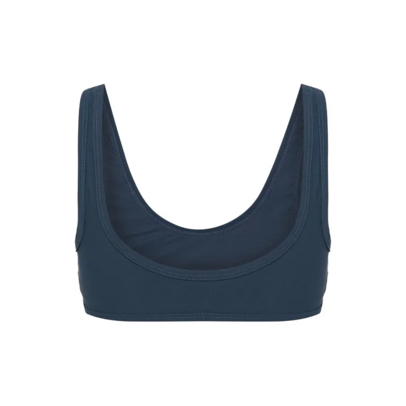 JIL SANDER + Logo Printed Scoop Neck Bikini Top-1