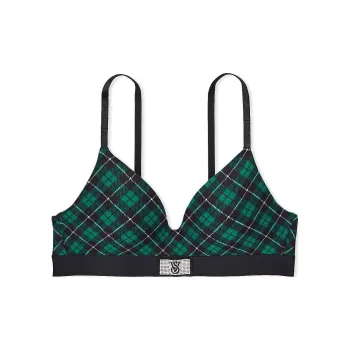 Victoria's Secret PINK THE T-SHIRT Shine Patch T-Shirt Wireless Bra/SP Bra Women's Green