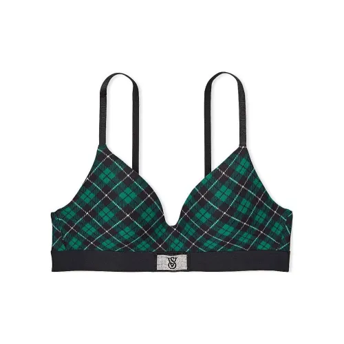 Victoria's Secret PINK THE T-SHIRT Shine Patch T-Shirt Wireless Bra/SP Bra Women's Green