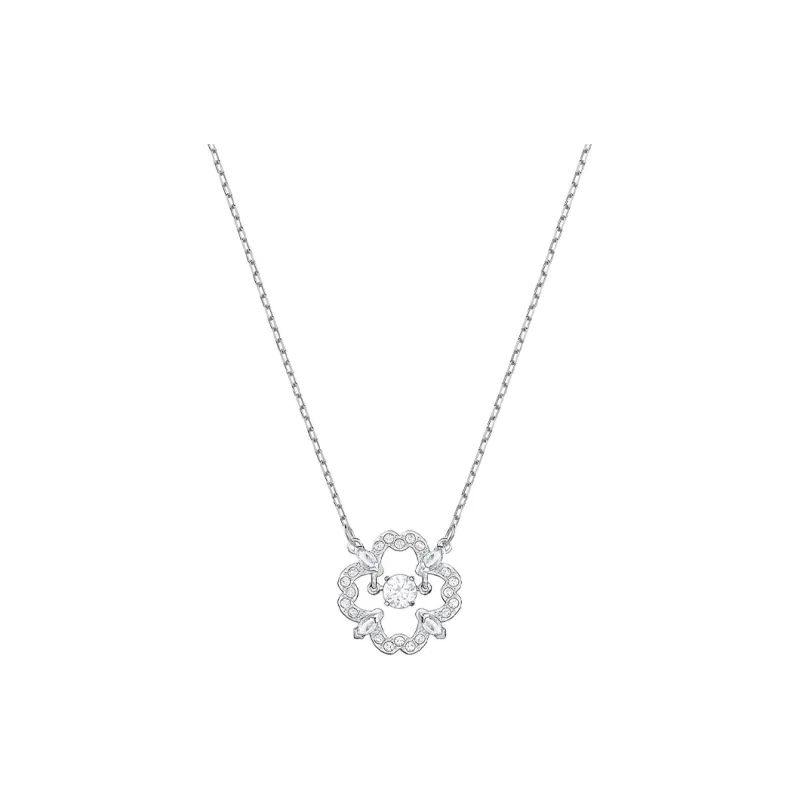 Swarovski Sparkling Dance Flower Faux Crystal Stone Necklaces Women's-3