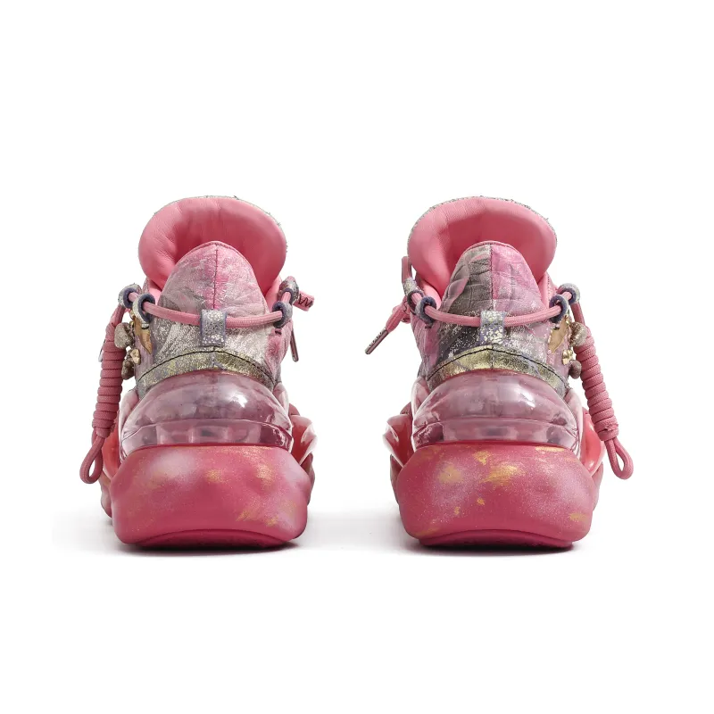 VINYVIOLA Cushioned Wear-Resistant Height Increasing Low-Top Chunky Sneakers Women's-33