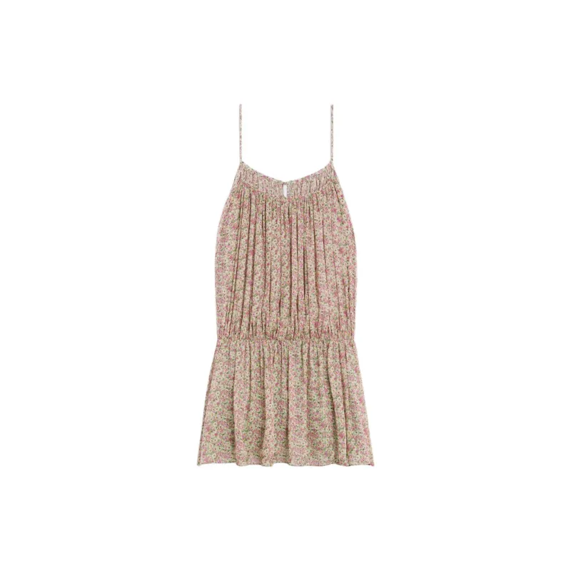 CELINE Gathered Mini Dress In Silk Georgette-1