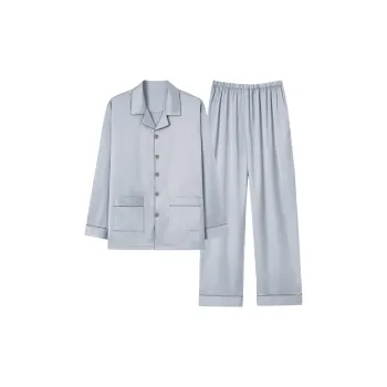MIIOW Pajama Set Men's Silver White
