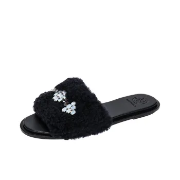 TORY BURCH Crystal Casual Slippers 2cm Women's Dark Blue