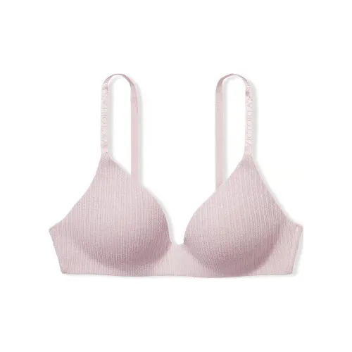 Victoria's Secret PINK THE T-SHIRT Lightly Lined Pointelle Wireless Bra/PP Bra Women's Light Purple Red